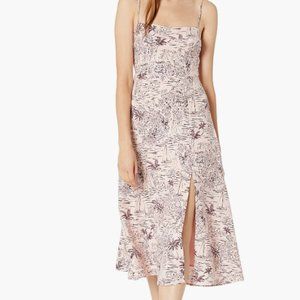 ASTR the label Women's Sleeveless Square Neck Side Slit Keilani Midi Dress